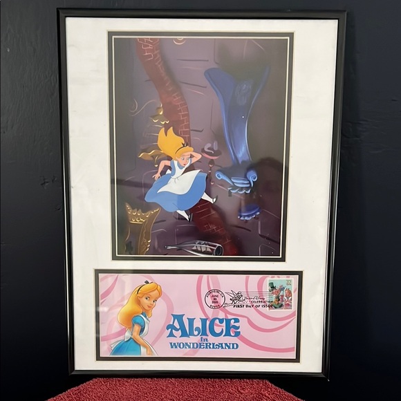 Disney Other - Alice in Wonderland Framed Art with Stamp